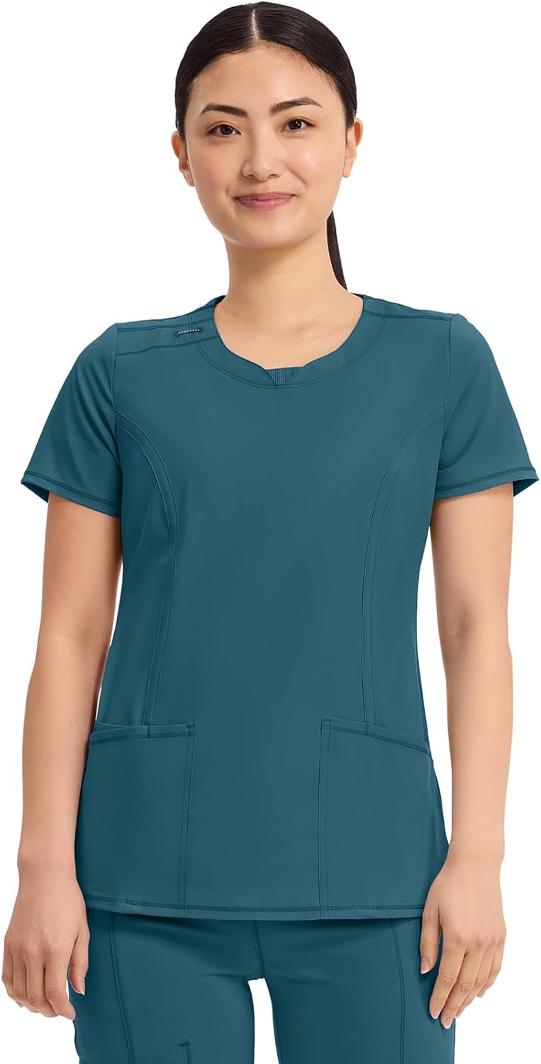 Cherokee Infinity Womens Round Neck Scrub Top for Comfort