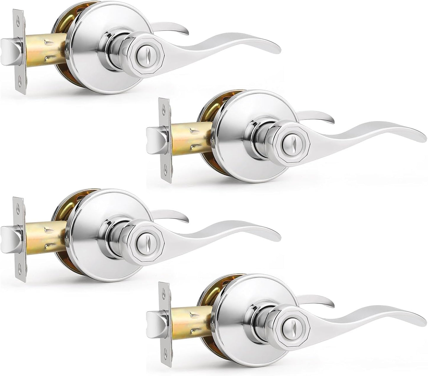 Probrico Polished Chrome Interior Door Handle for Privacy Needs