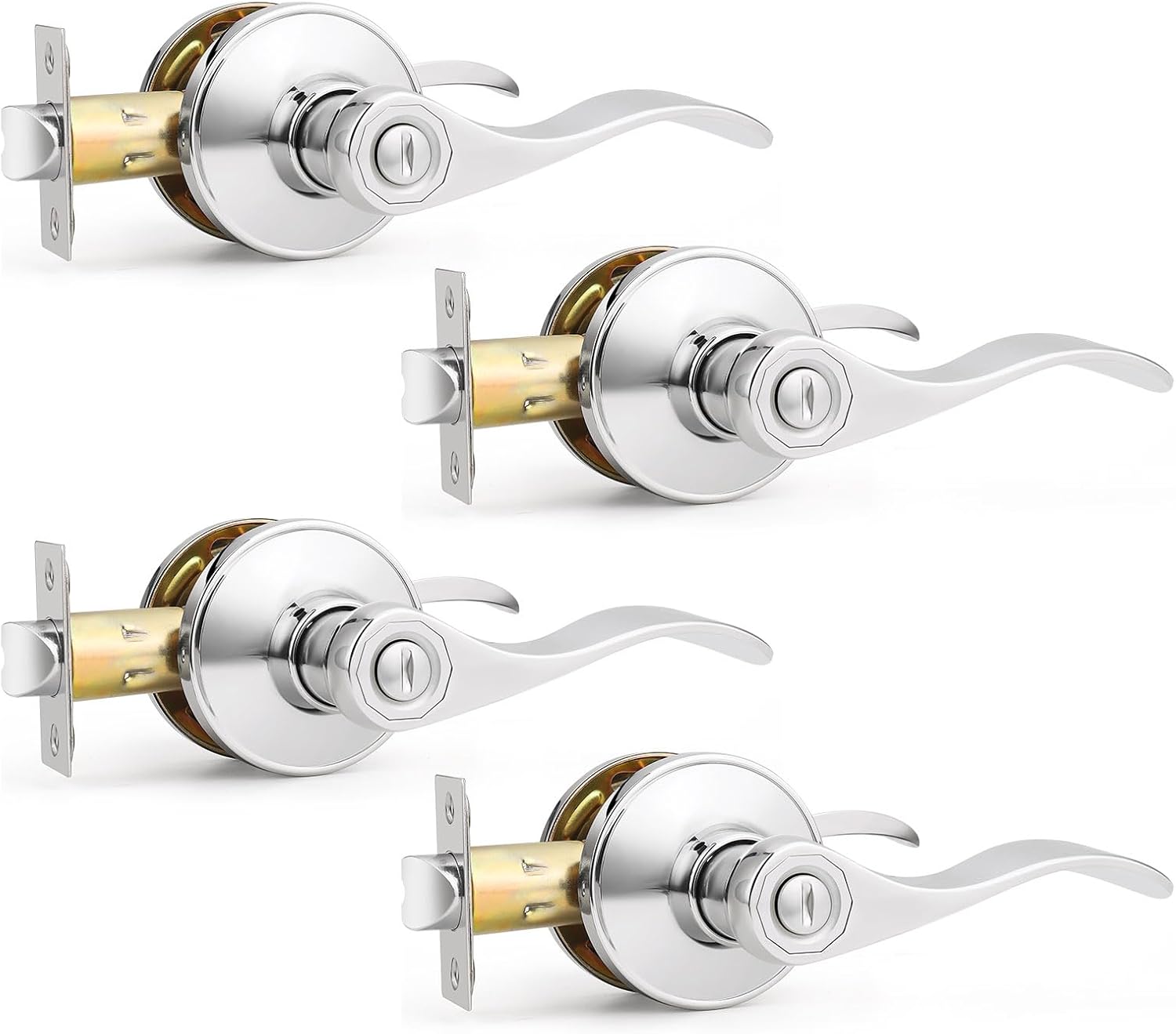 Probrico Polished Chrome Interior Door Handle for Privacy Needs