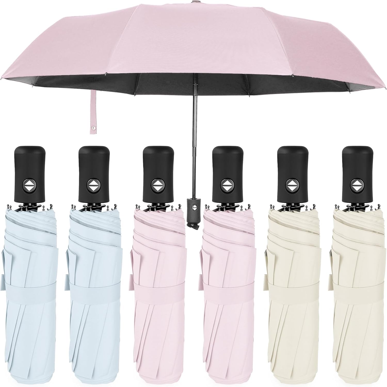 Compact Travel Umbrella Set of 6 for Windproof Protection