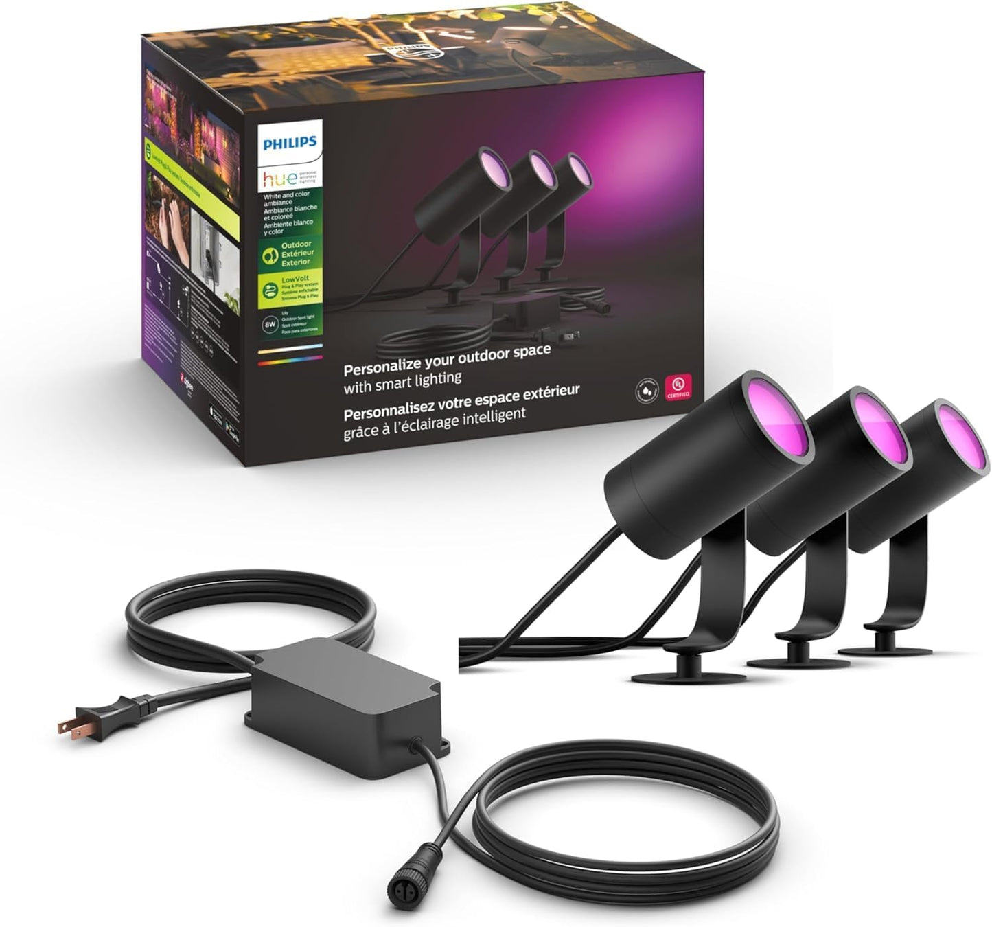 PHILIPS Hue Lily Outdoor Smart Spotlight Kit for Landscape Lighting
