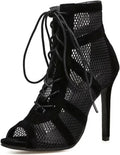 UTIKLIOU Women's Mesh Sandals: Stylish Peep Toe High Tops