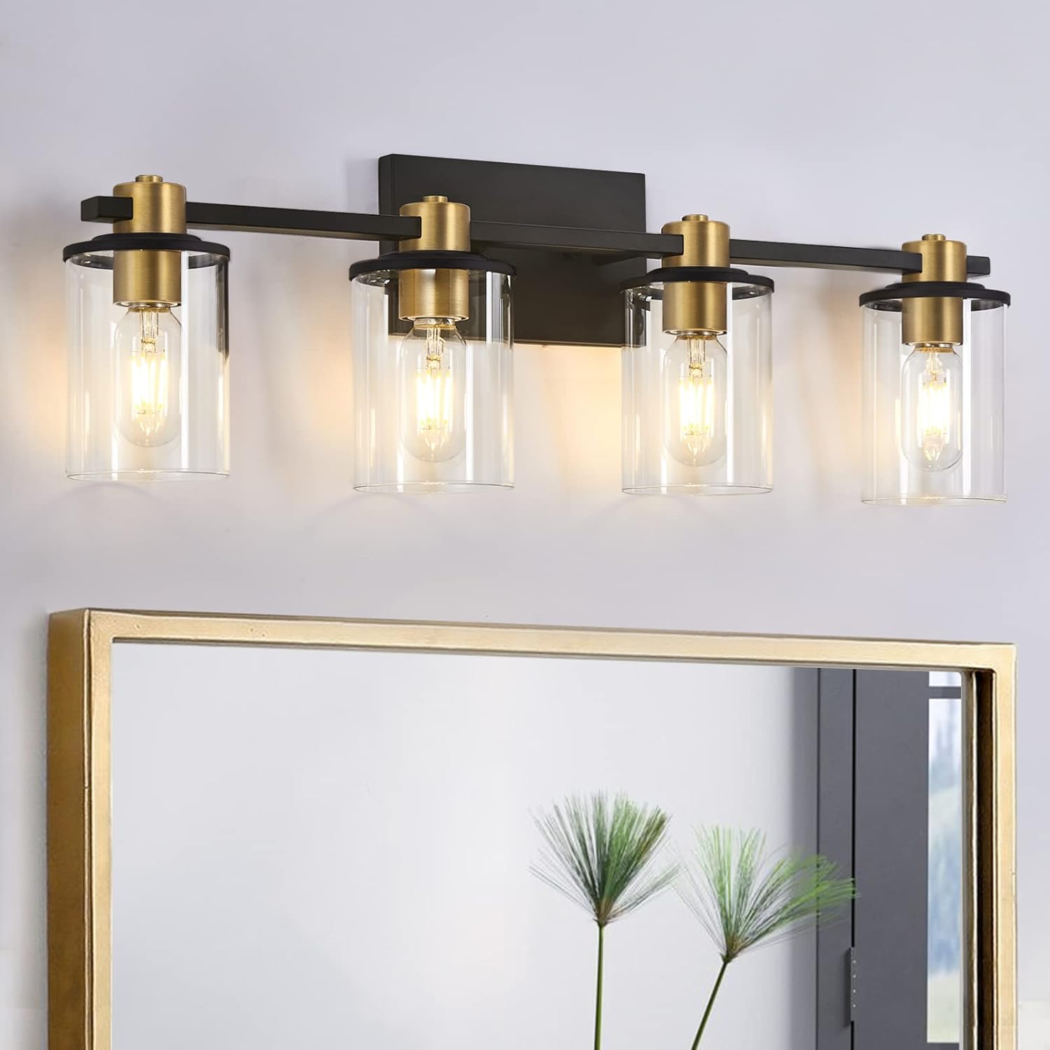 Stambord 4 Light Bathroom Vanity Light with Modern Gold Finish