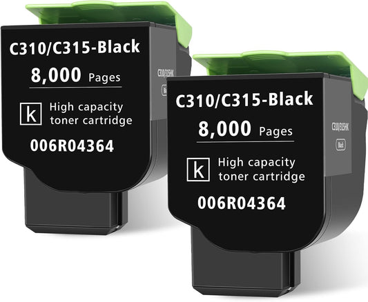 Xerox C315 2 Pack Black Toner: 8000 Pages High Capacity