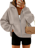 Trendy Queen Zip Up Hoodies For Women Cropped Sweatshirts - Fall Cozy