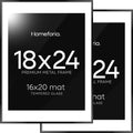18x24 Poster Frame Black with Mat - Gallery-Grade Glass