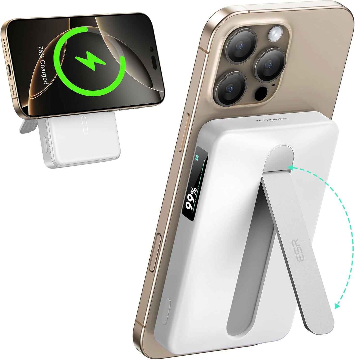 ESR MagSafe Power Bank with Kickstand and 10,000mAh Capacity