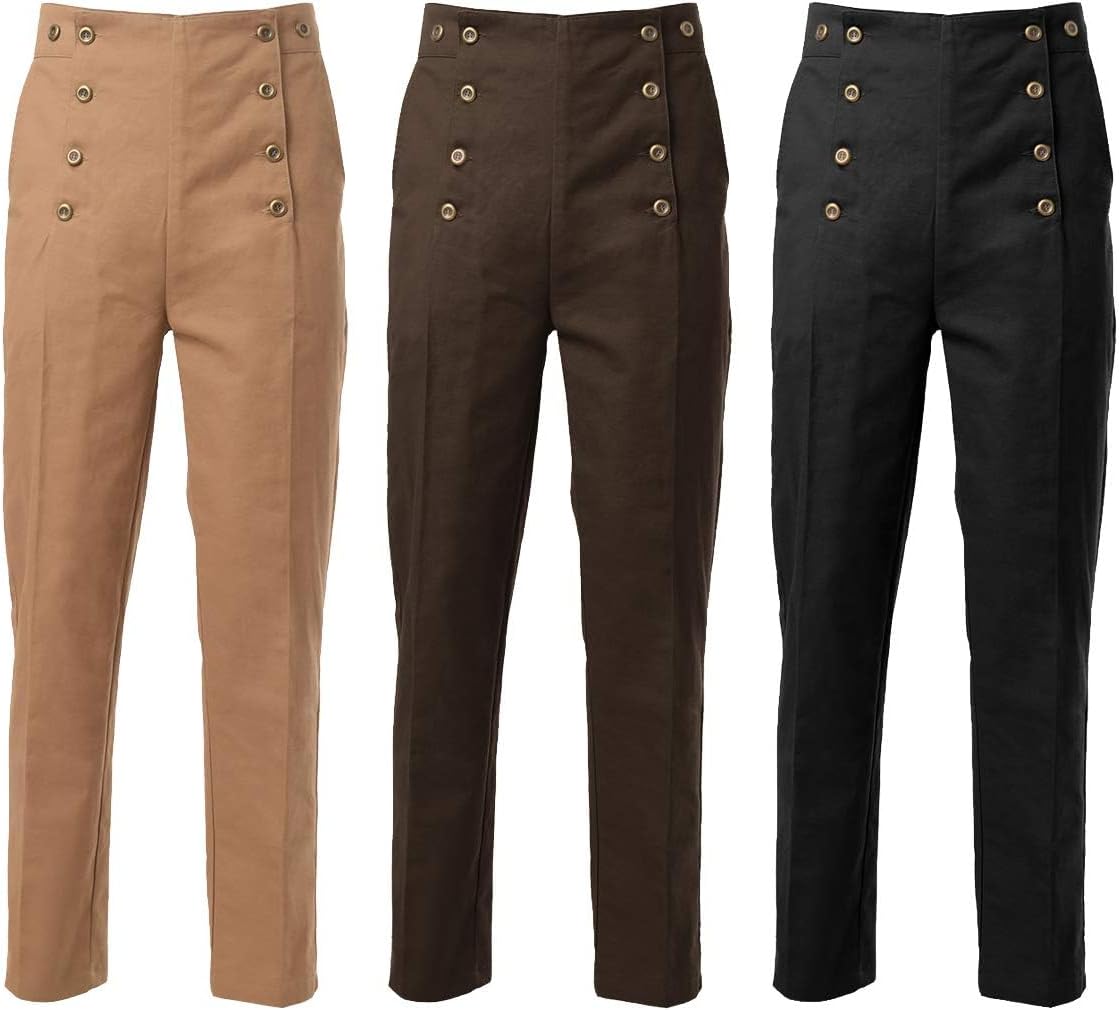 BPURB Mens Victorian Pants for Steampunk Cosplay and Fashion