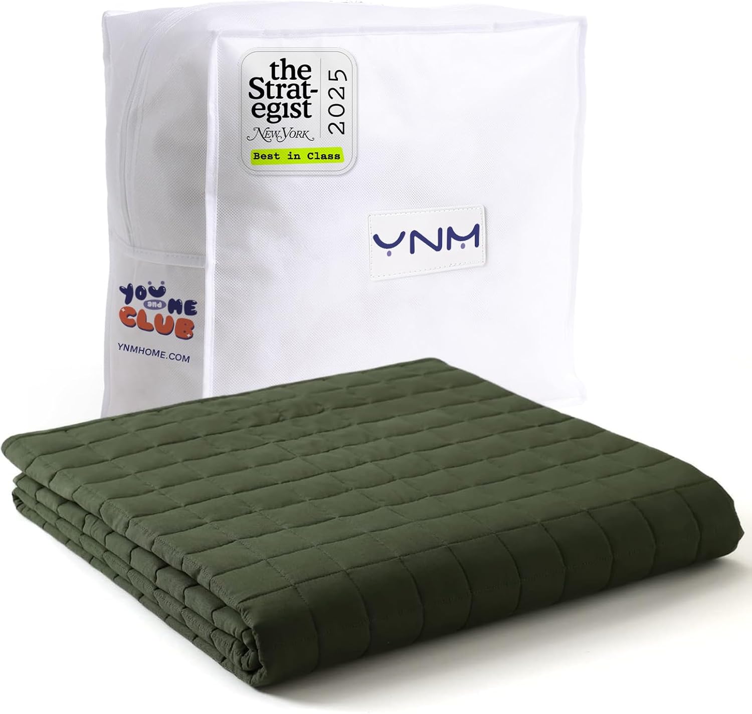 YnM 12lbs Weighted Blanket for Adults, Cotton Heavy Bed Throw