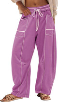 Panadila Womens Barrel Pants Drawstring Wide Leg (Style KRZG)