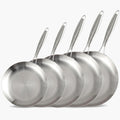 LOLykitch 8-12 in Tri-ply Stainless Steel Frying Pan Set - Even Heat