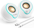 LENRUE Computer Speakers with Colorful Lights and Volume Knob