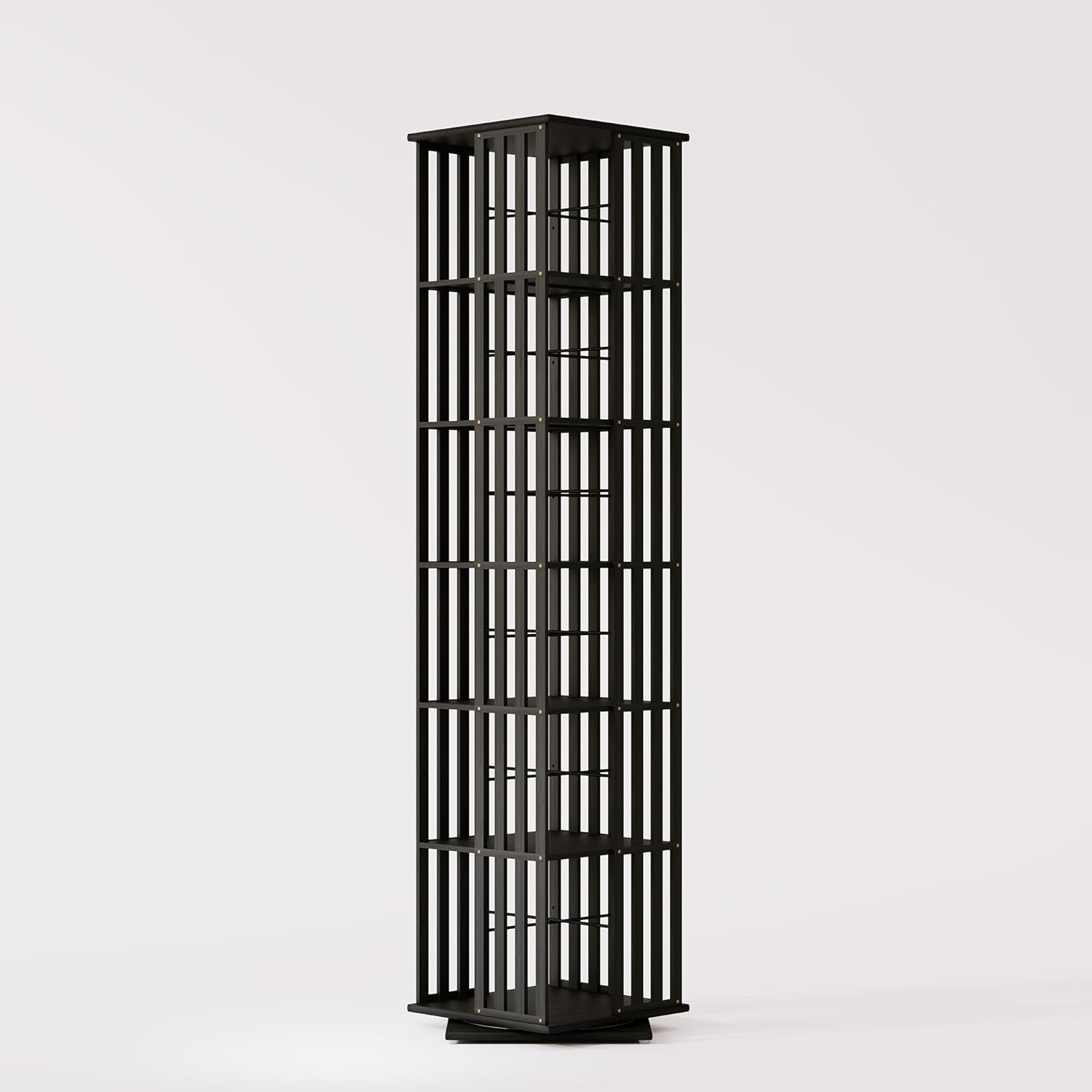 360 Rotating Bamboo Bookshelf Tower for Kids and Adults