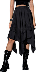 Verdusa Renaissance Flowy Fairy Skirt Y2k Asymmetrical Midi