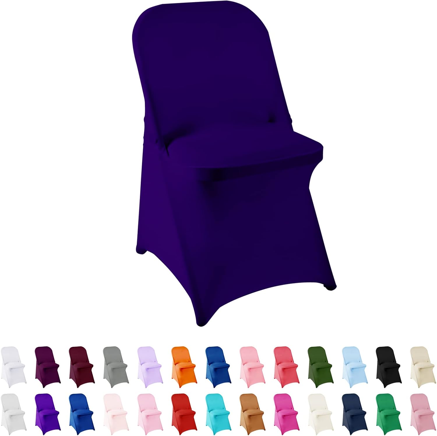 25PCS Spandex Chair Covers for Weddings and Parties - Purple