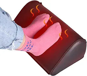 OLYDON Heated Foot Rest - Ergonomic Memory Foam Foot Stool