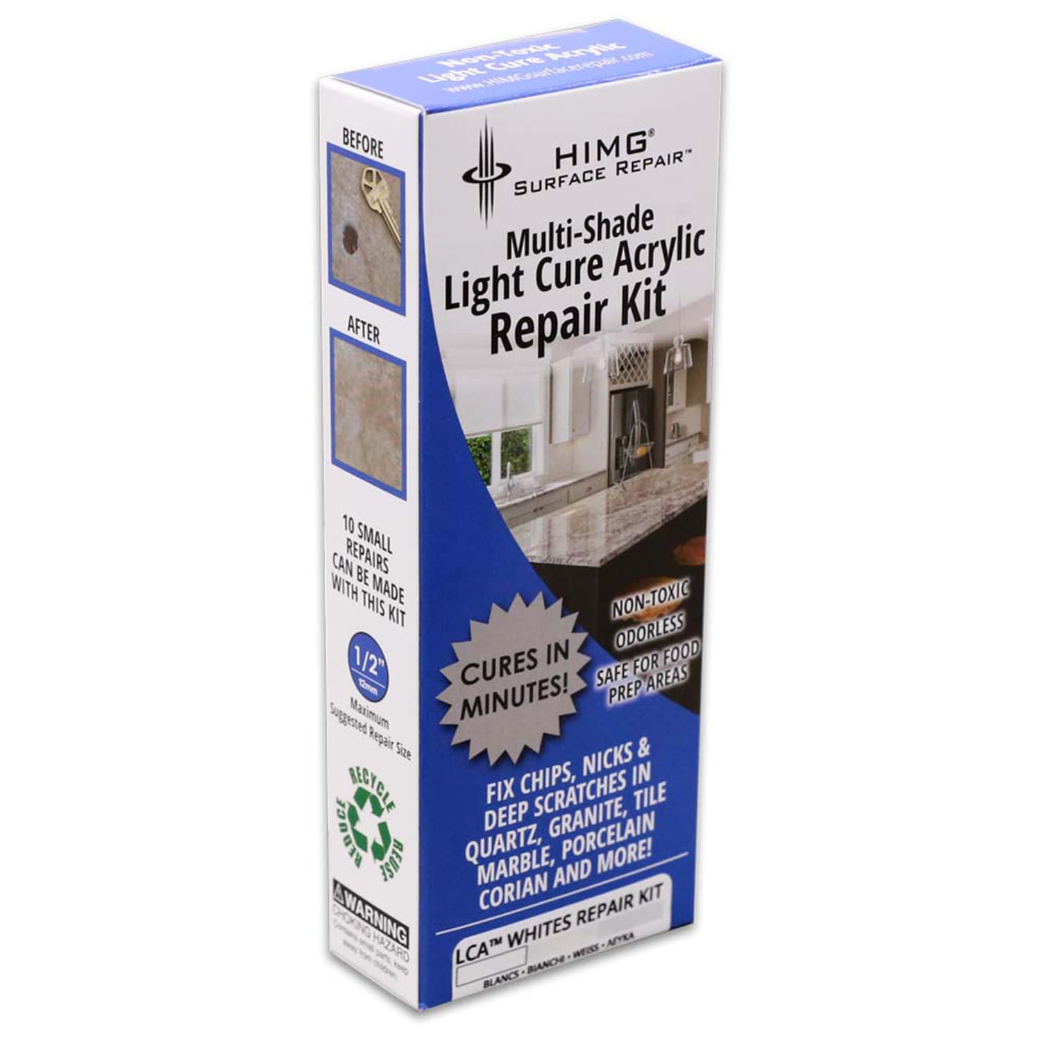 White Tones Quartz Countertop Repair Kit for Quick Fixes