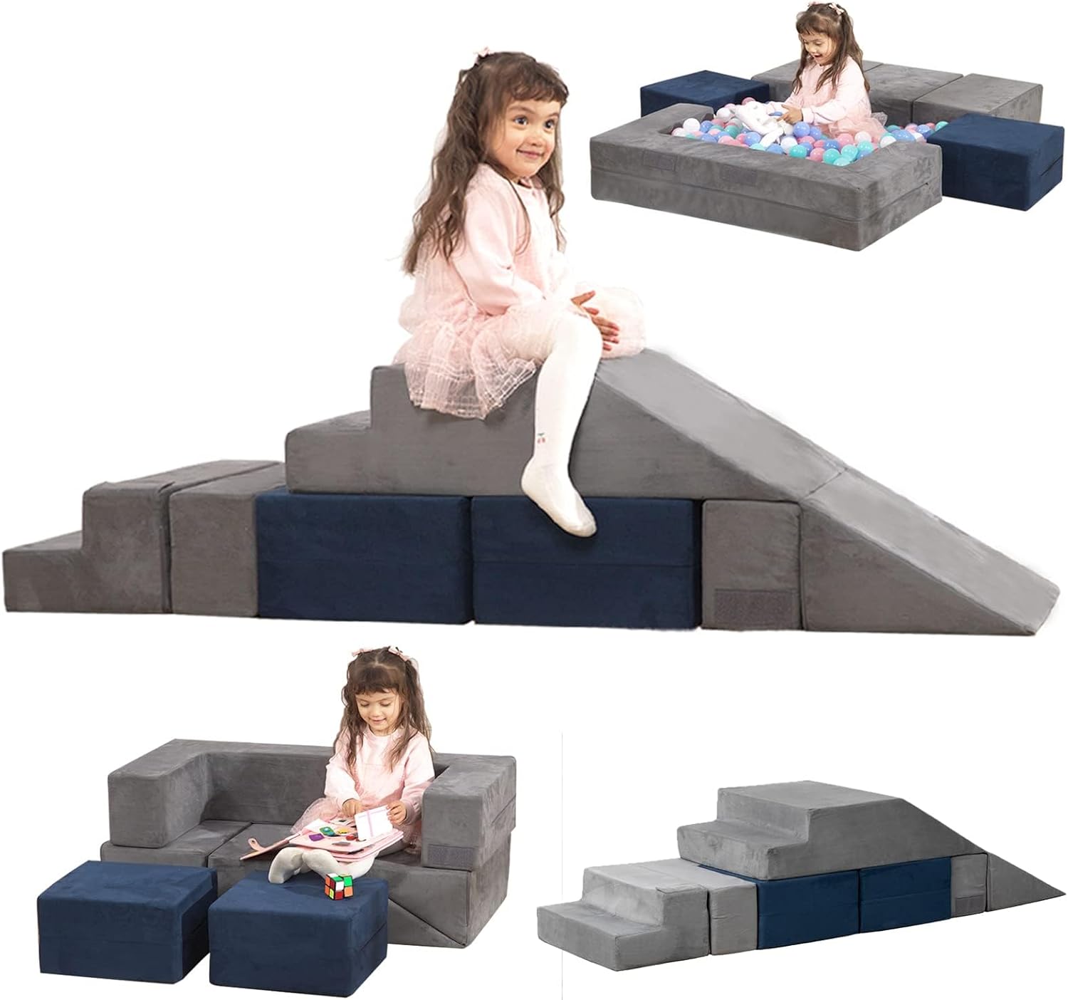Play Couch Sofa for Kids - Convertible Climb and Crawl Foam