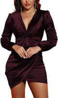 DeftSharp Womens Ruched Formal Bodycon Zipper Graduation Midi Dress