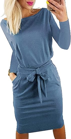 PRETTYGARDEN Women's Fashion Casual Long Sleeve Bodycon Dress