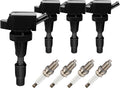OEM Ignition Coil Pack UF817 and Spark Plugs Set of 4 - Direct Fit