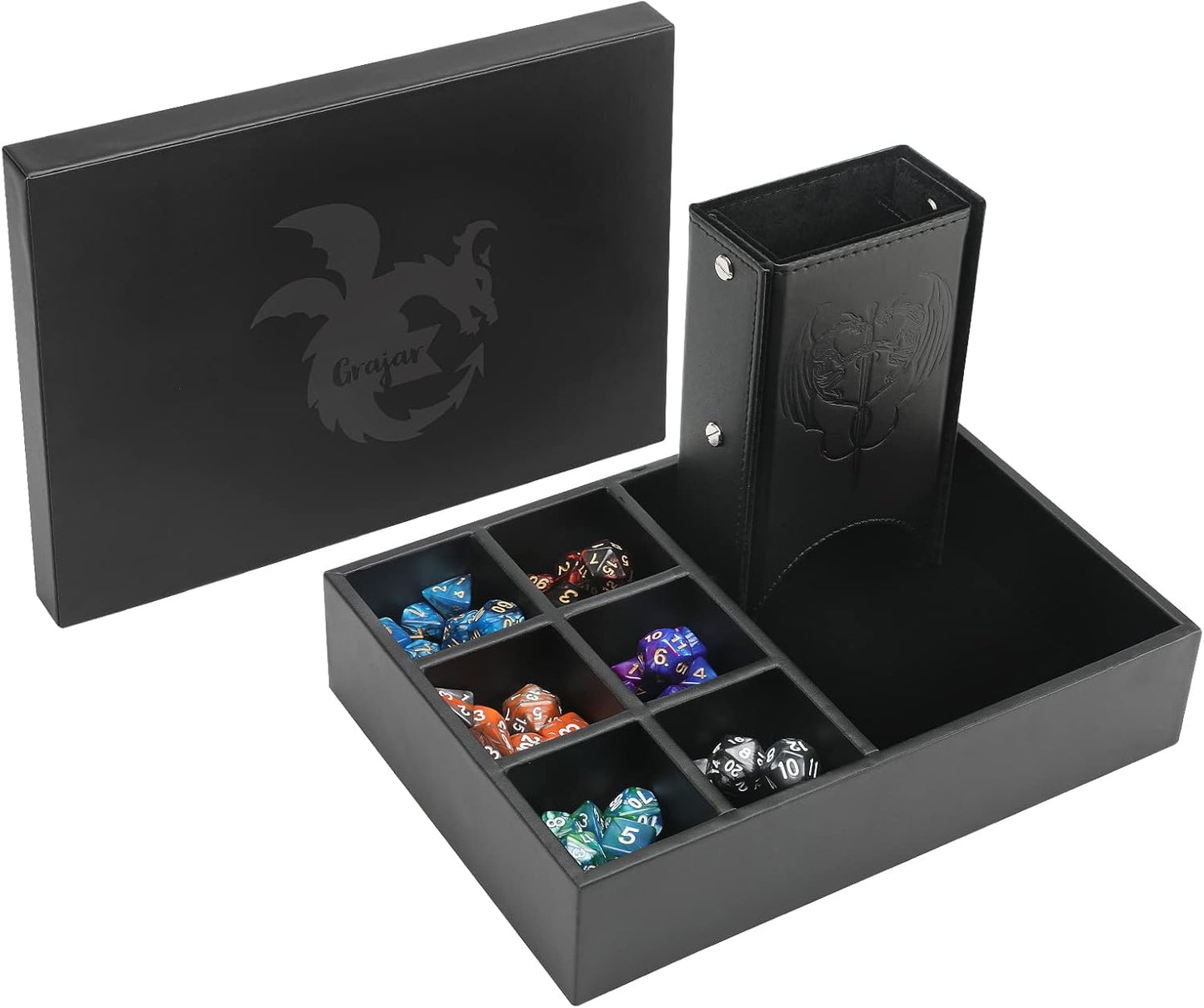 DND Dice Tray and Tower with Storage for Tabletop Games