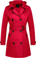FARVALUE Women's Waterproof Trench Coat - Timeless Double-Breasted