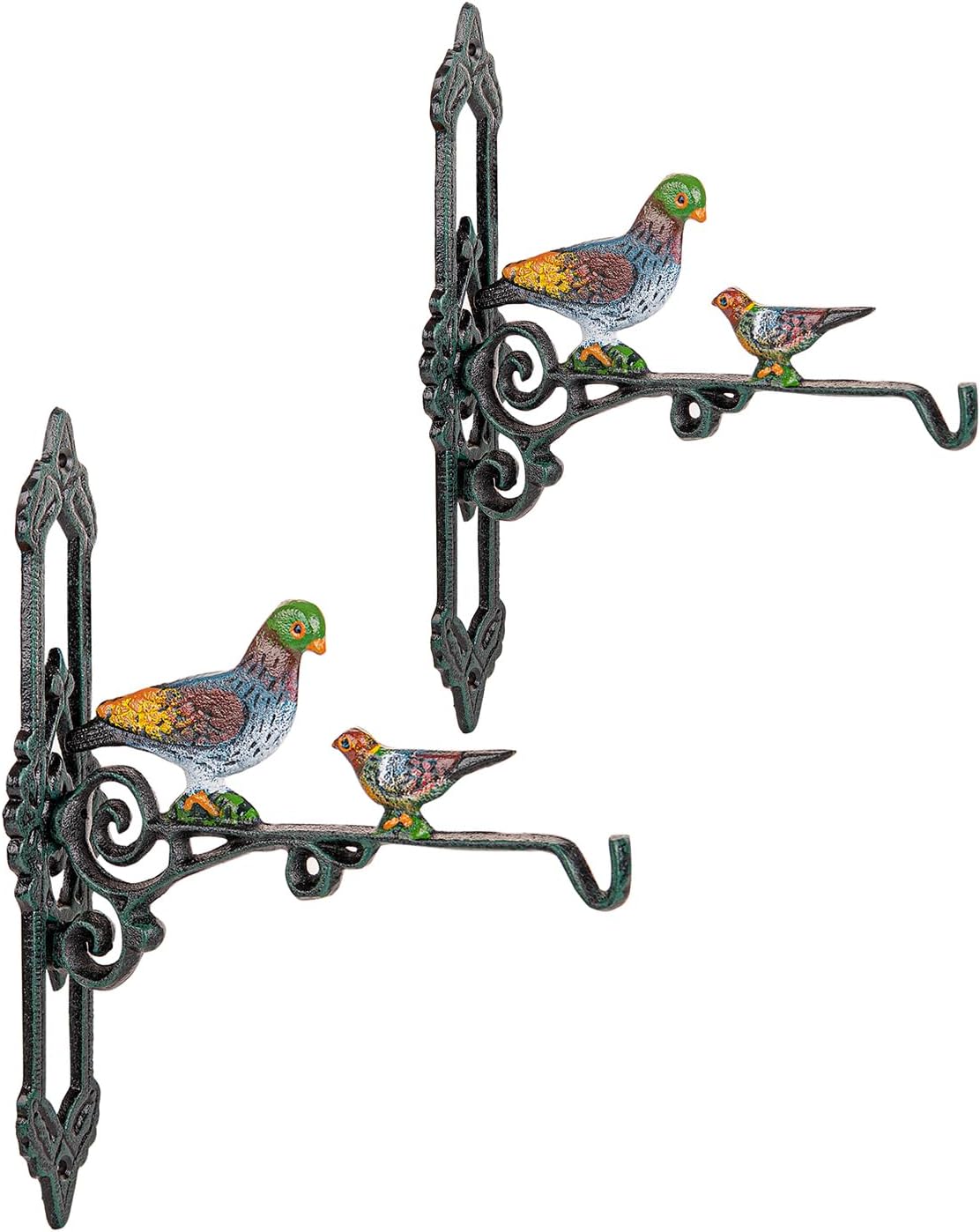 Sungmor Cast Iron Hanging Plant Bracket for Outdoor Decor