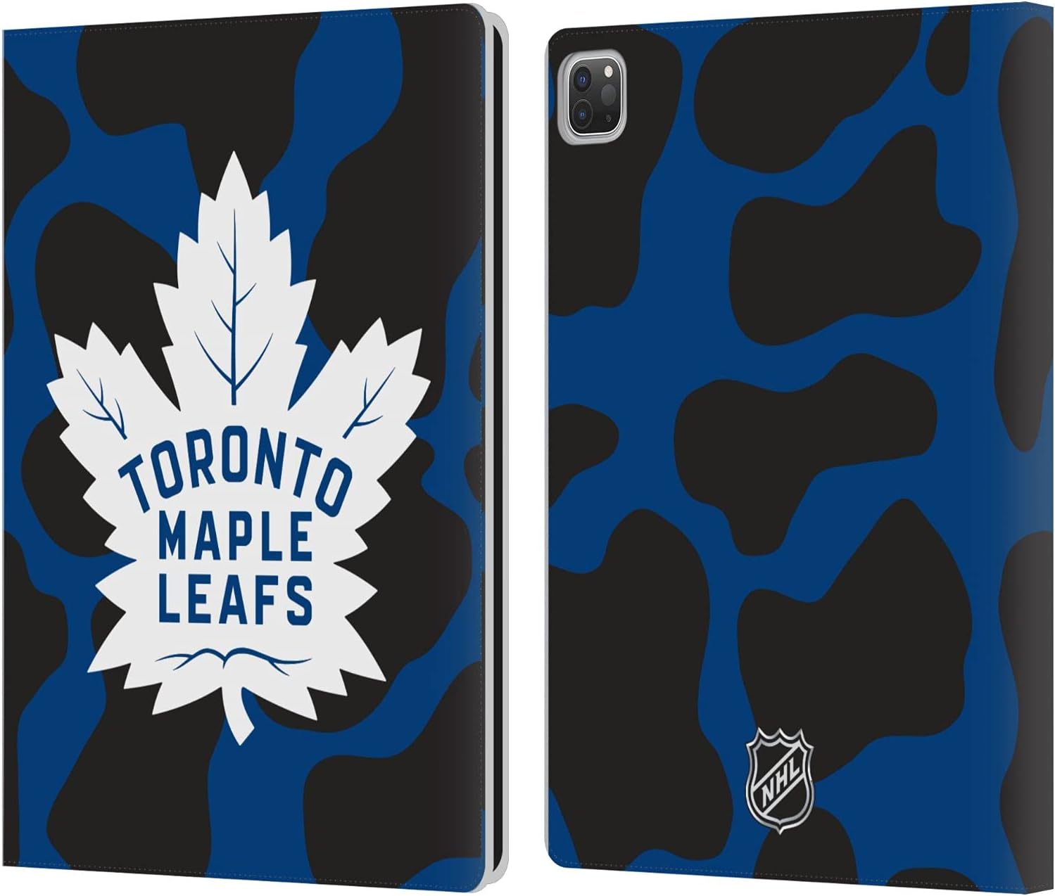 NHL Cow Pattern Toronto Maple Leafs Leather Wallet Case for iPad Pro