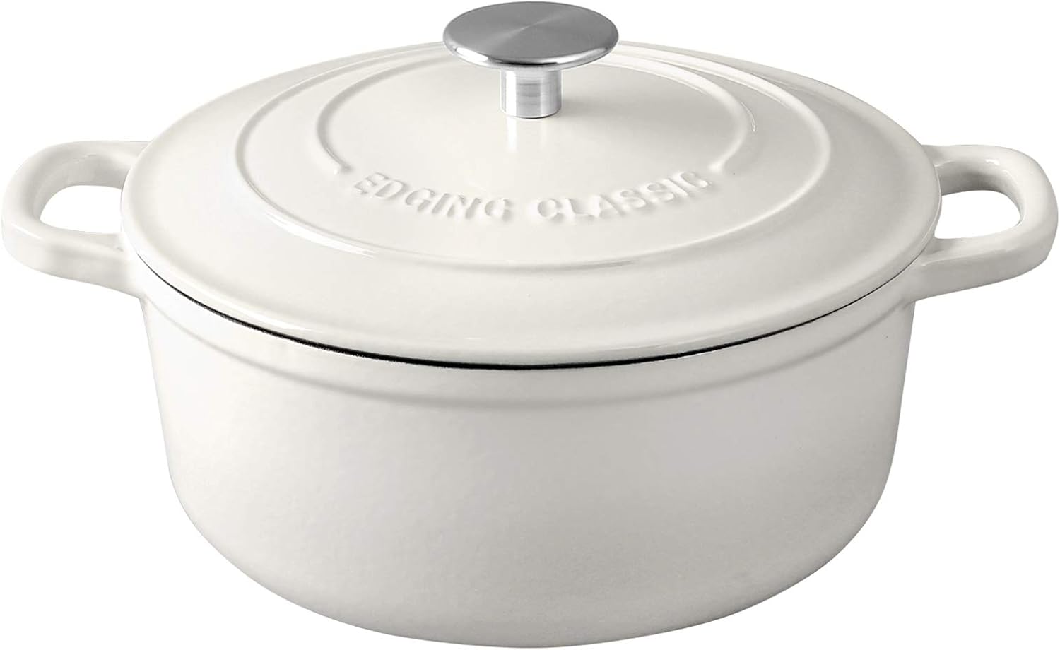 Cast Iron Dutch Oven for Bread Baking, 7 Quart, White Enameled