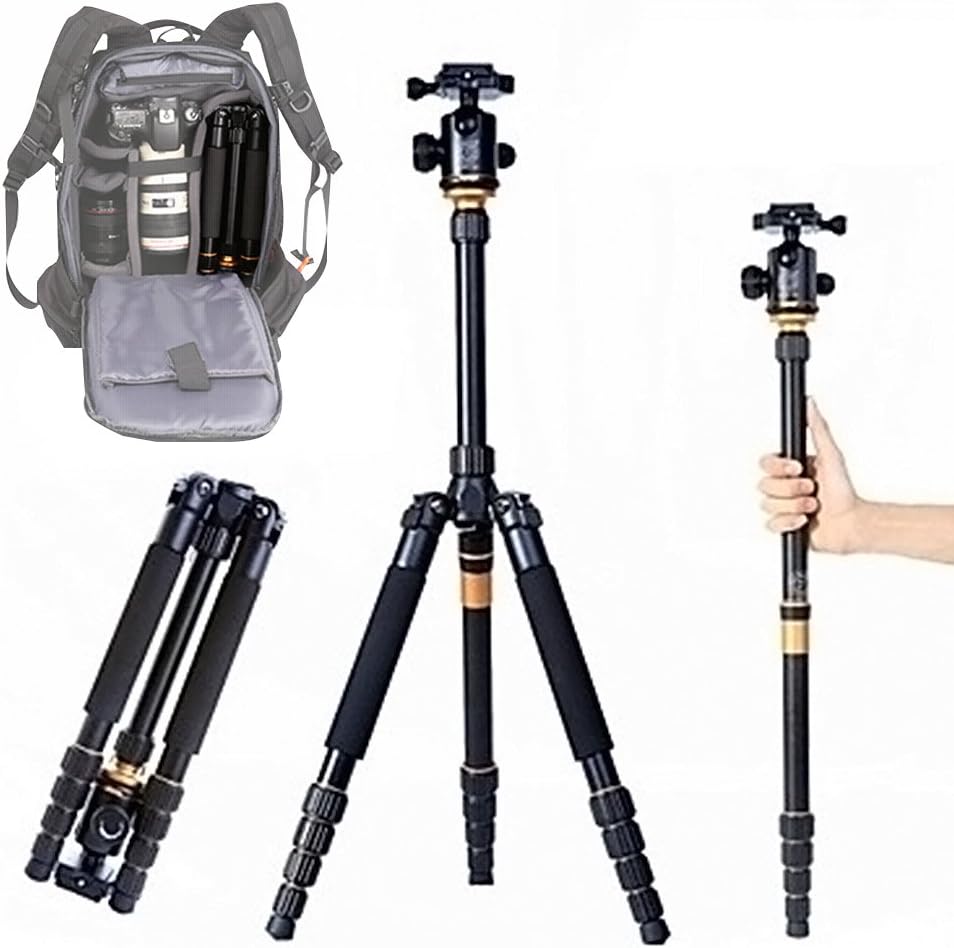 Q-666 Portable Aluminum Tripod Monopod for DSLR Cameras