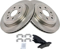 TRQ Rear Brake Pad & Rotor Kit Compatible with 2010-2016 Cadillac SRX