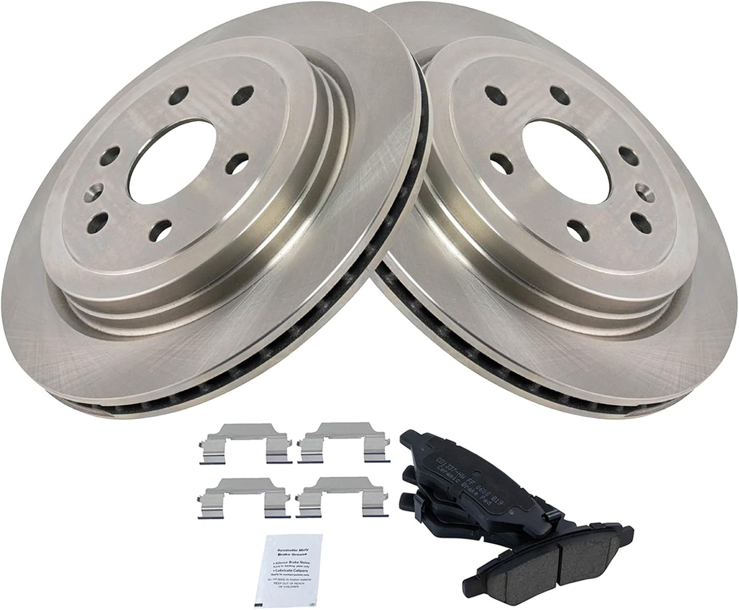 TRQ Rear Brake Pad & Rotor Kit for 2010-2016 Cadillac SRX