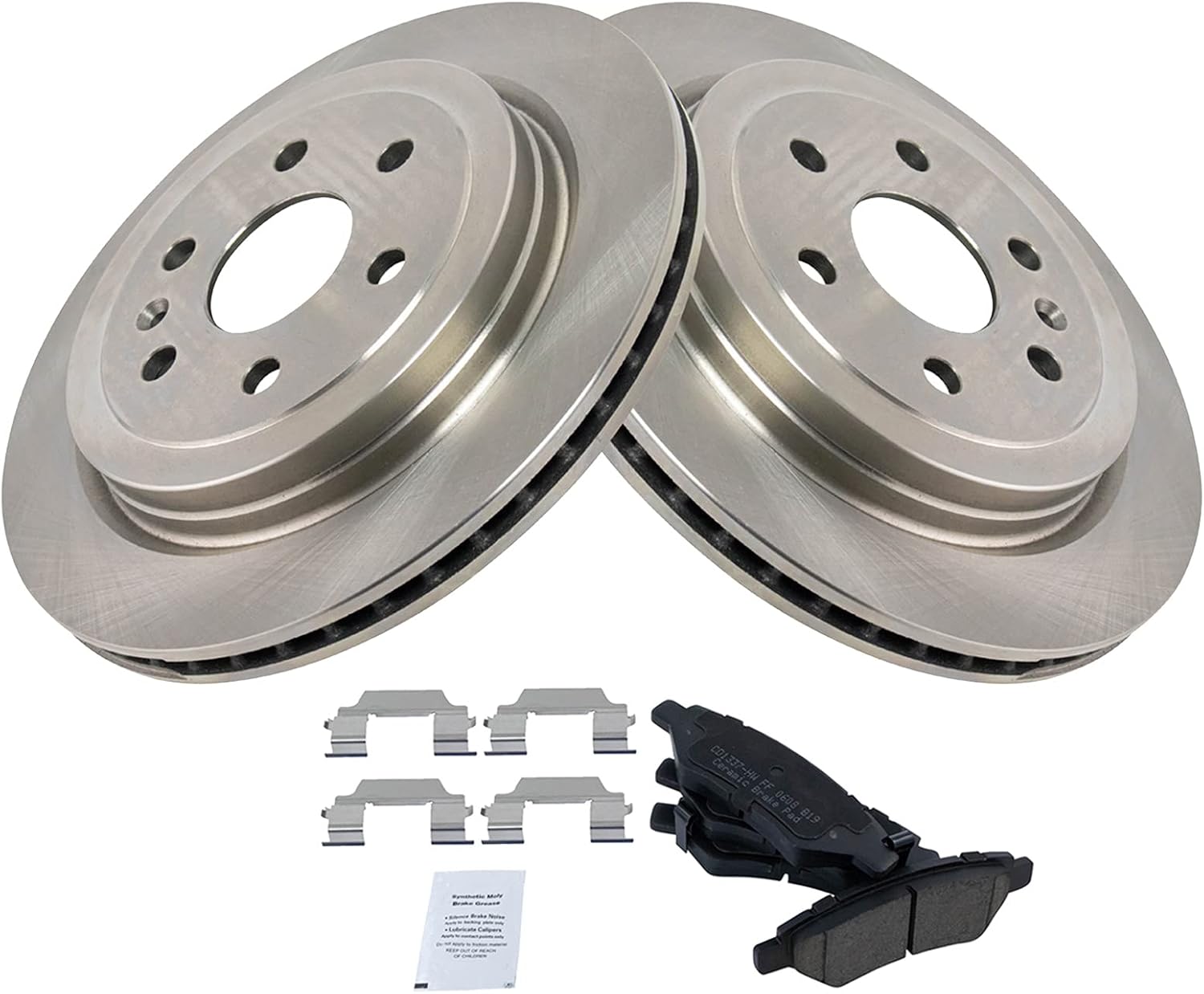 TRQ Rear Brake Pad & Rotor Kit for 2010-2016 Cadillac SRX