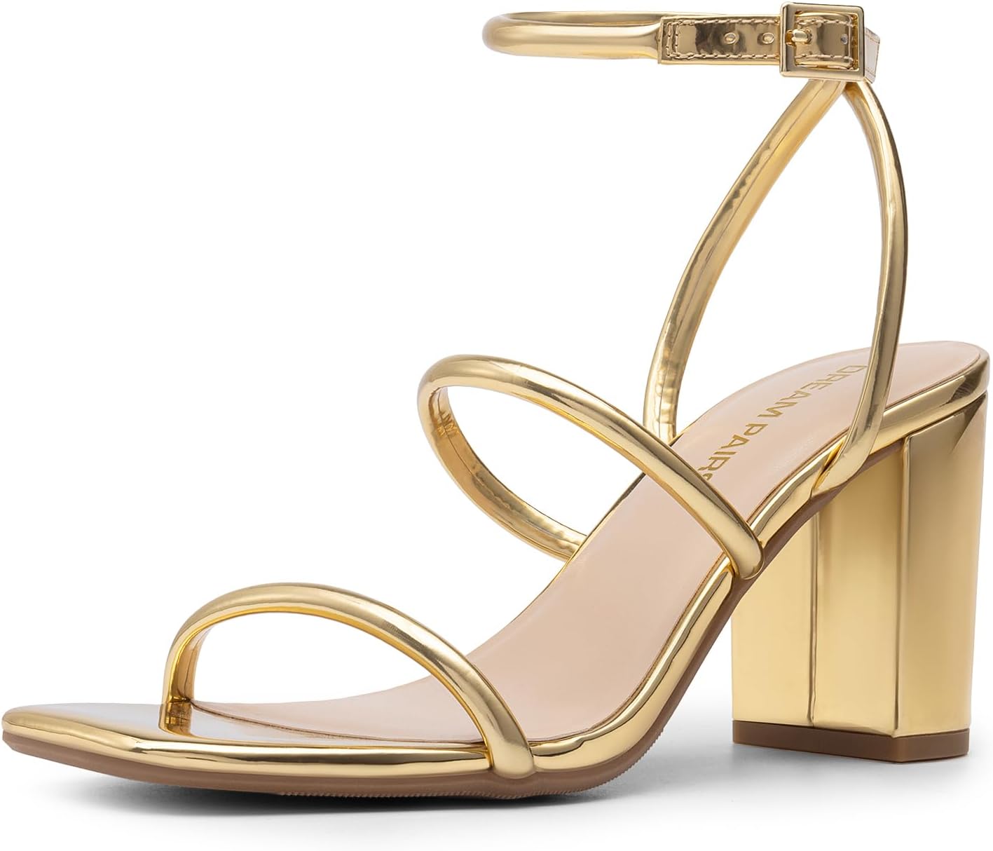 DREAM PAIRS Women Heels Chunky Square Open Toe Sandals