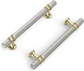 10 Pack Gold and Brushed Nickel Cabinet Pulls 5in Hole Centers