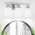 3-Light Bathroom Light Fixtures Nickel Vanity Light - Modern Farmhouse