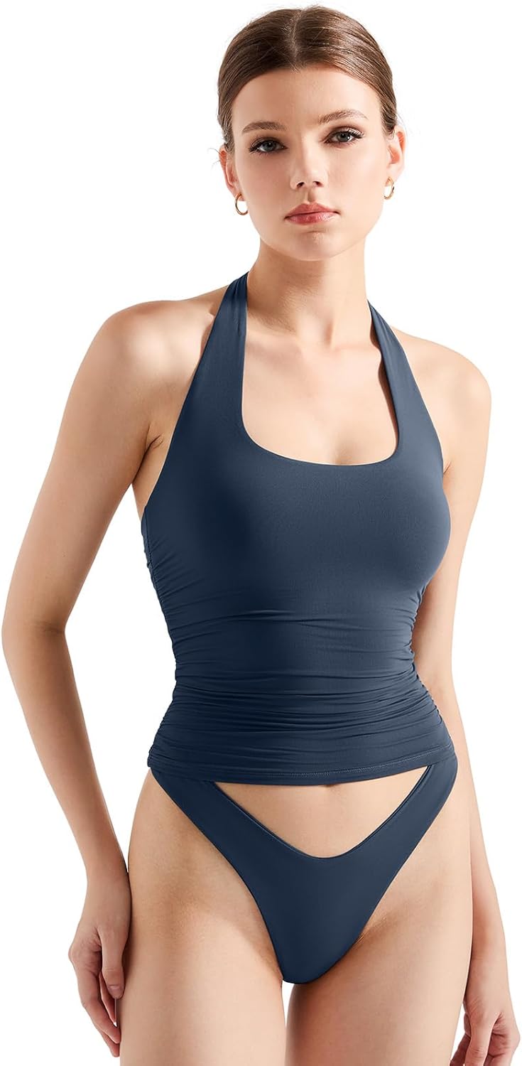 SUUKSESS Women Halter Tank Tops for Trendy Summer Outfits
