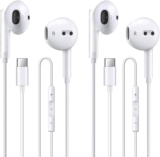 Cianyyee USB C Earphones - HiFi Sound, 2 Pack