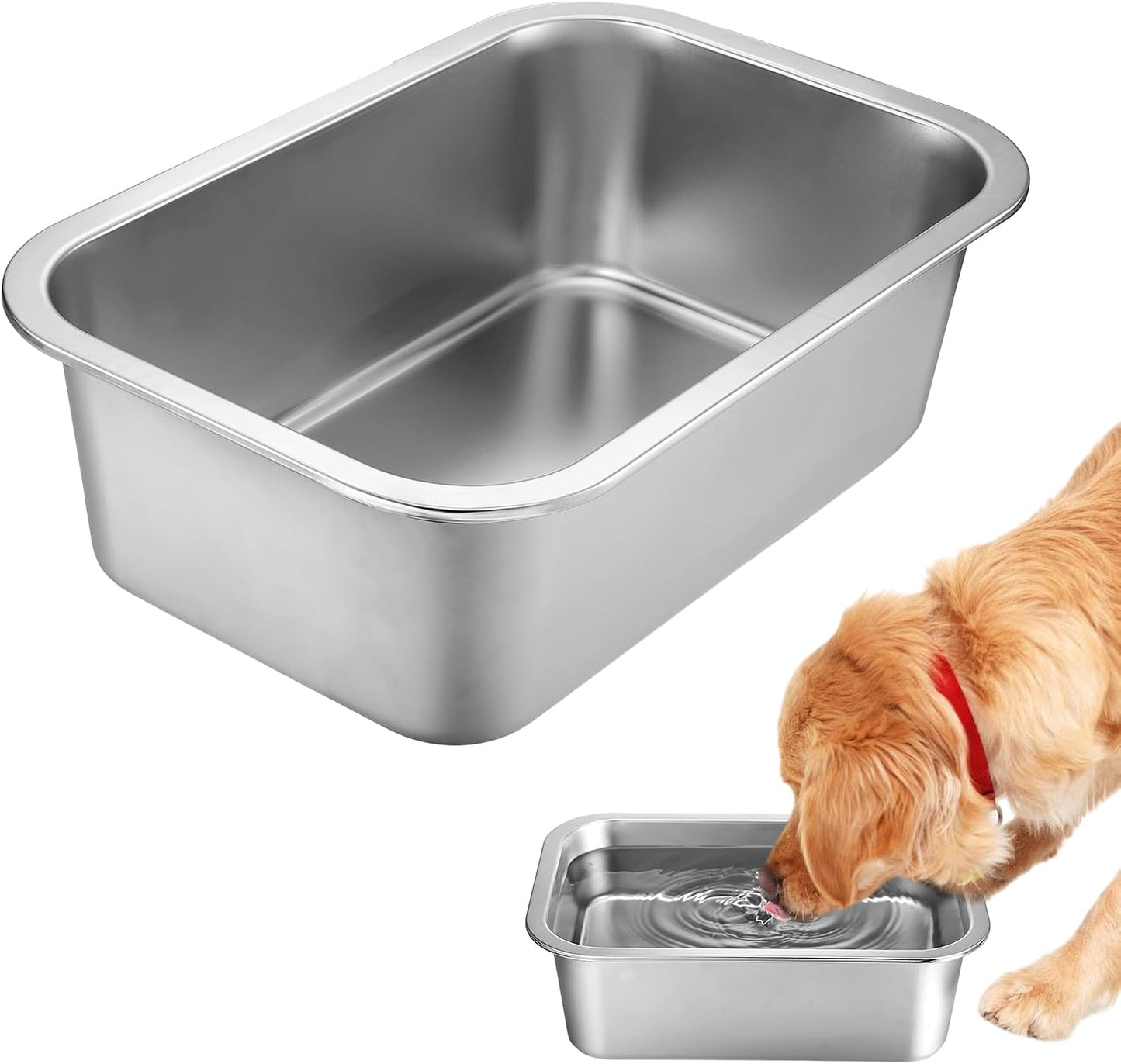 MEWTOGO Stainless Steel Dog Bowl 1.5 Gallons - High Capacity Hydration