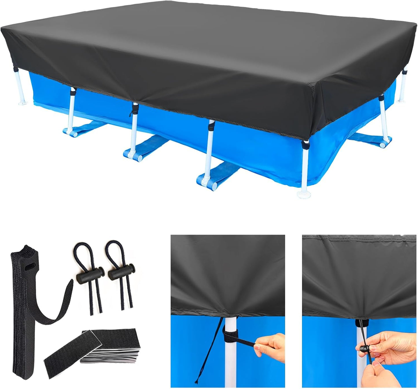 Durable 14 x 7 Rectangular Pool Cover for Above Ground Pools