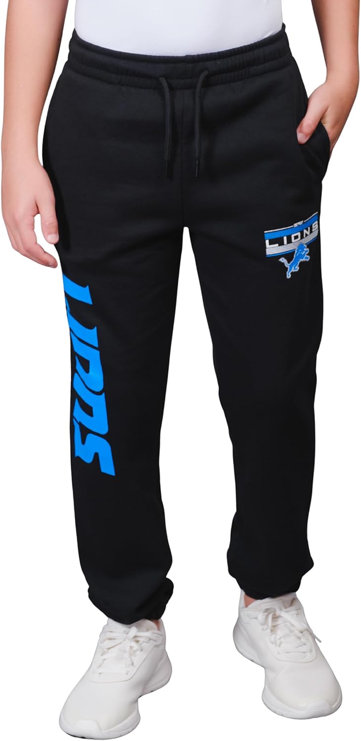 Ultra Game NFL Black Snow Fleece Jogger Sweatpants for Comfort