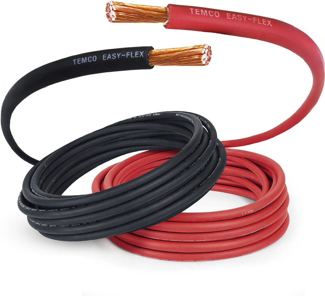 TEMCo 2 Gauge AWG Flexible Copper Welding Cable for Heavy Duty Use