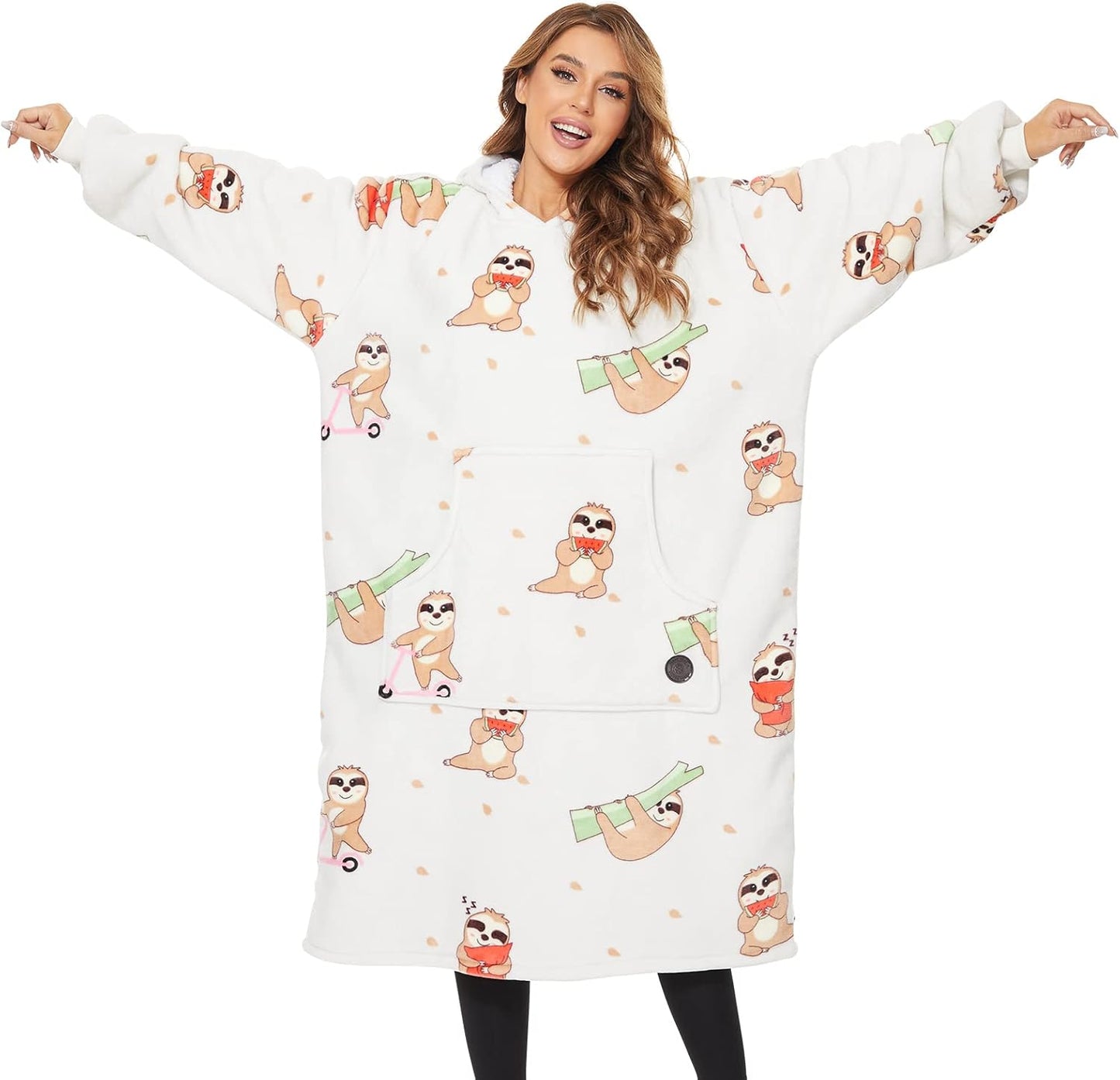 THREE POODLE Wearable Blanket Hoodie for Ultimate Comfort