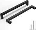 10-1/16 in Black Square Bar Cabinet Pulls - Modern Matte Finish