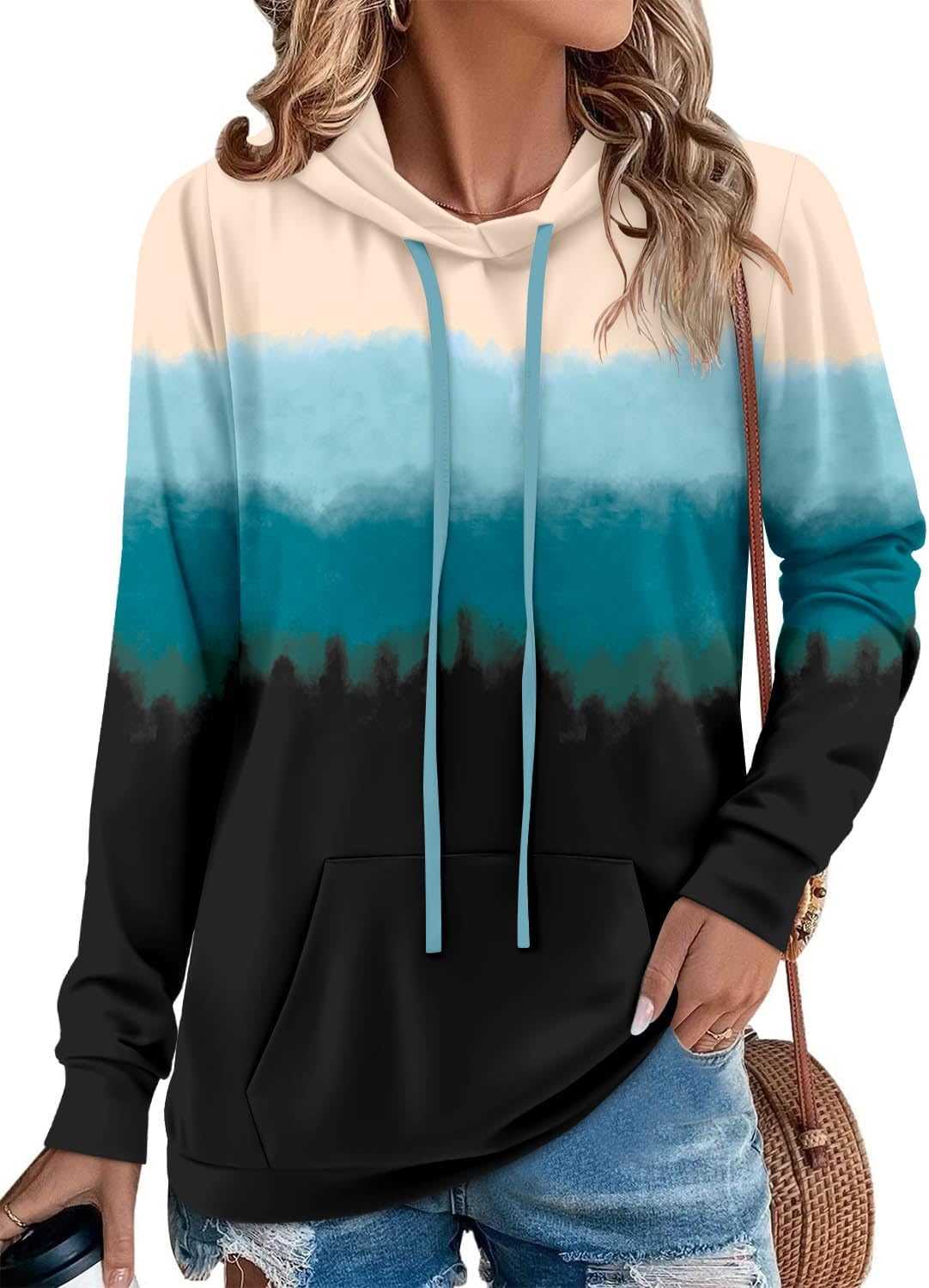 Angerella Hoodies for Women Camo Leopard Print Pullover Sweatshirt