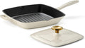 Cast Iron Grill Pan with Press 11in - Enameled Grill Pan