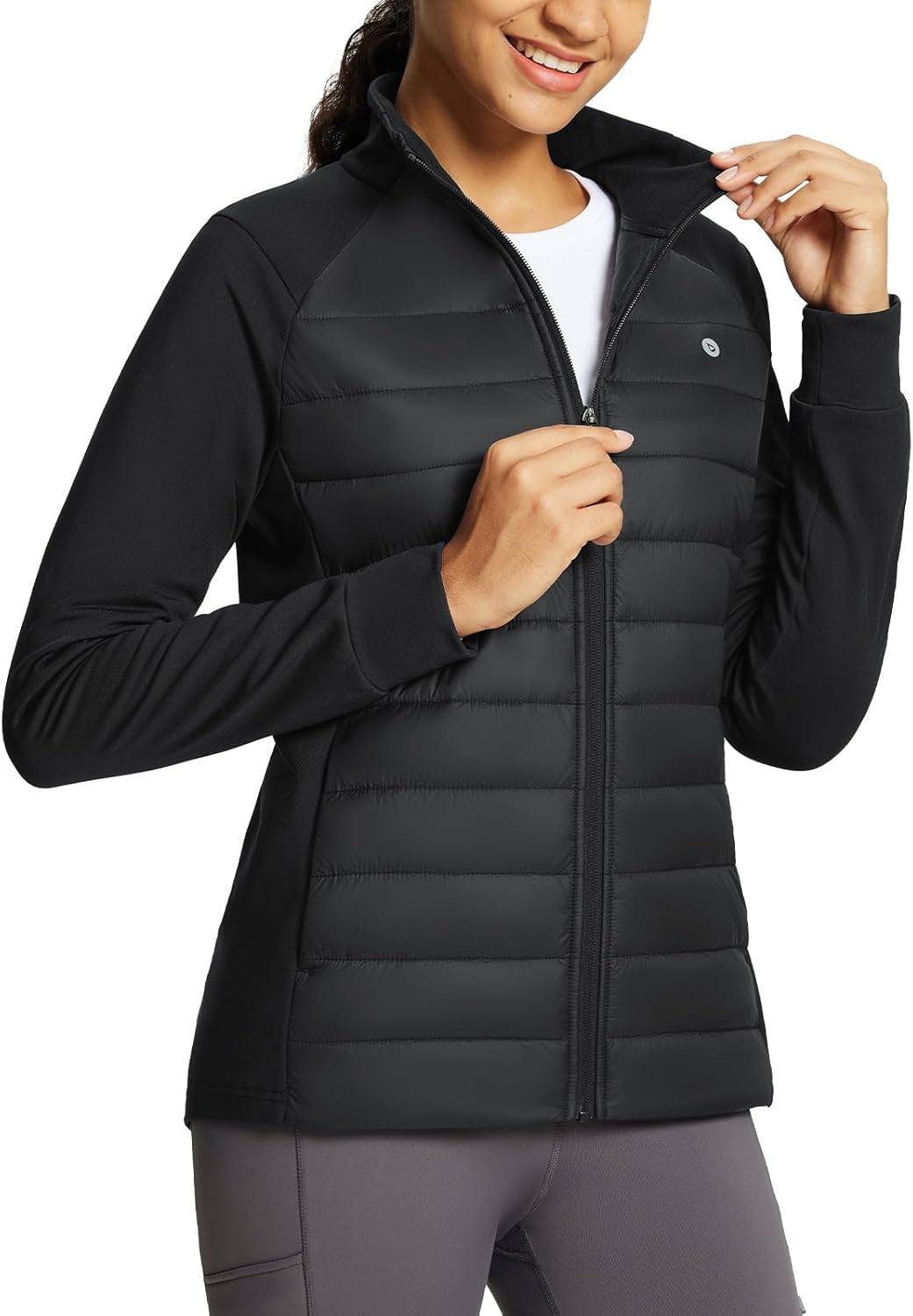 Baleaf Women's Running Jacket: Lightweight Water Resistant Puffer