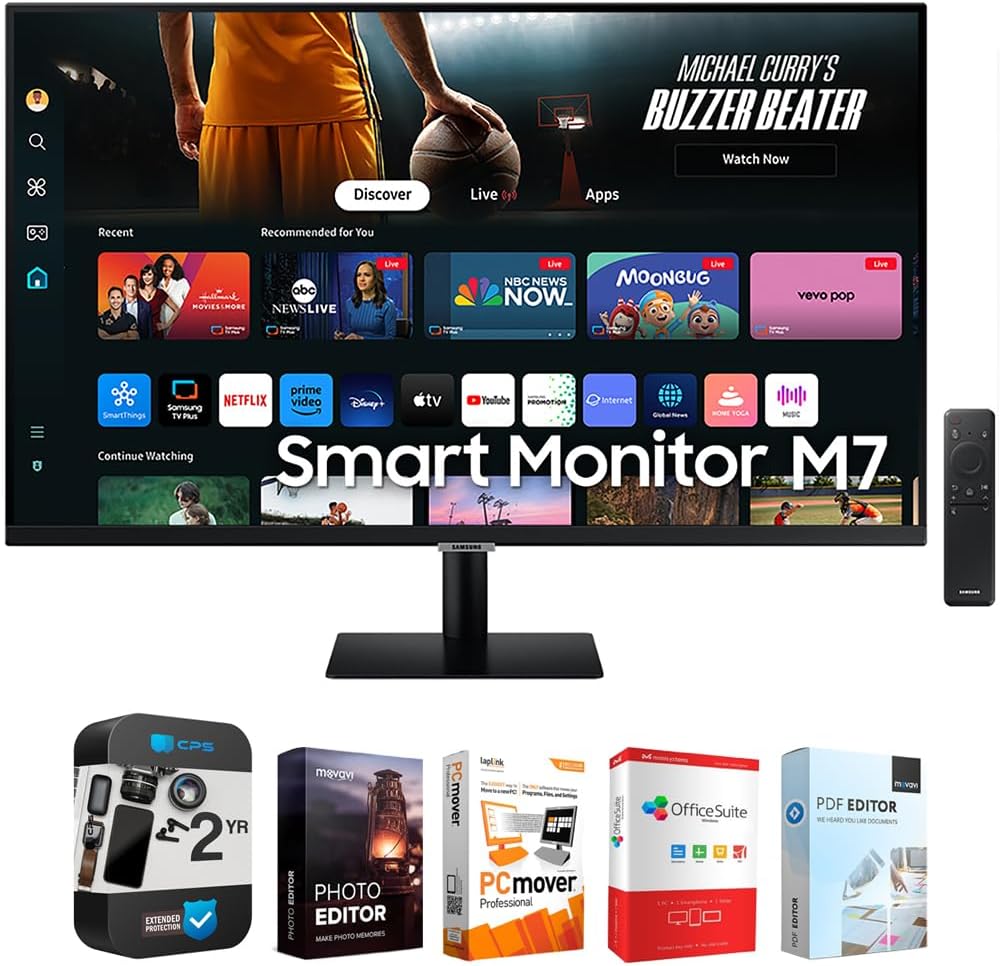 Samsung 43 4K Smart Monitor Bundle - Enhanced Streaming & Editing