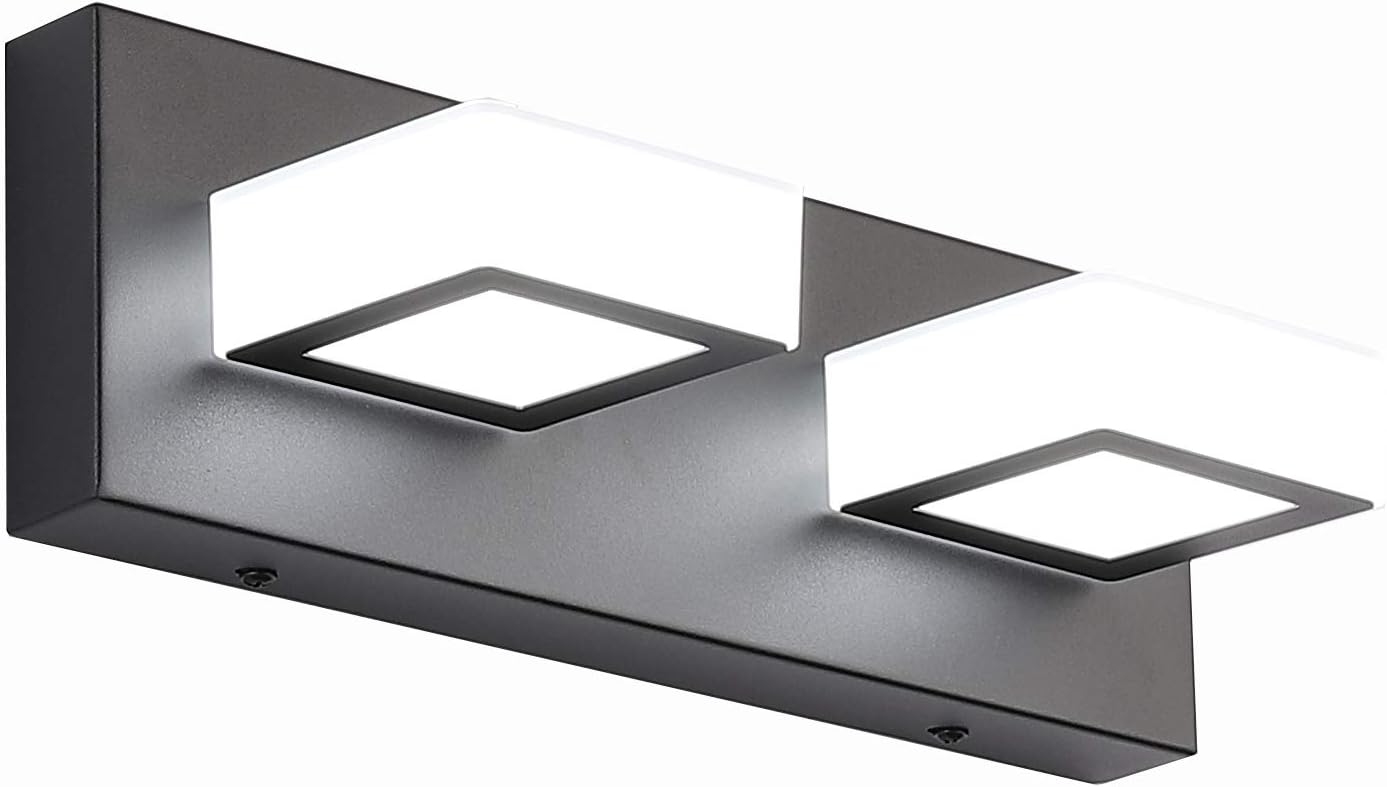 Modern Black Bathroom Vanity Light with 2 Lights for Style